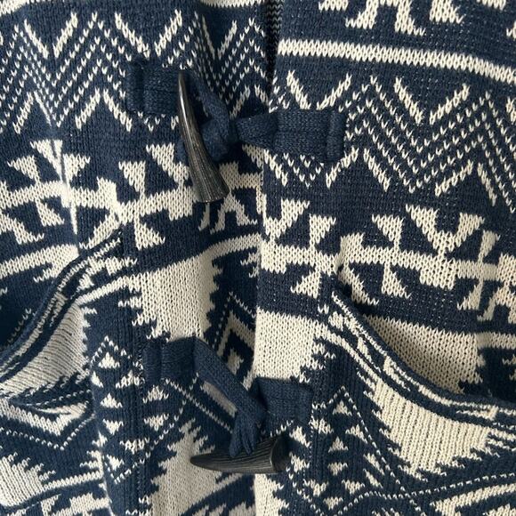 Chaps Women’s Aztec Southwest Toggle Cowl Neck Geometric Cardigan - Picture 2 of 3